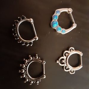 Four 16g septum rings